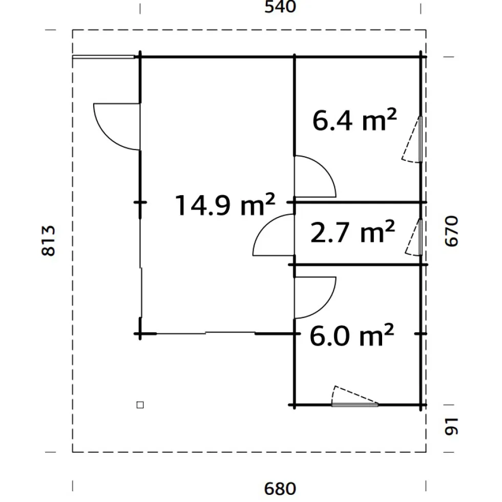 Trädgårdshus Palmako Cecilia 32,4 m2