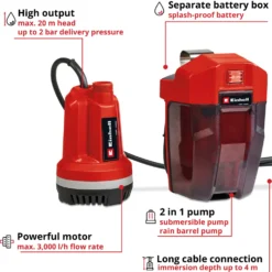 Tryckpump Einhell Batteridriven GE-PP 18 RB Li Solo utan Batteri