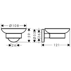 Tvålkopp Hansgrohe Logis Krom 67