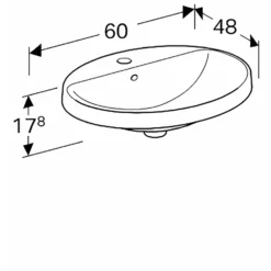 Tvättställ Geberit Variform 600 mm Infälld Ovalt Kanthylla