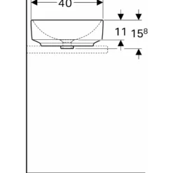 Tvättställ Geberit Variform 500 mm Lay-on Elliptiskt Kanthylla