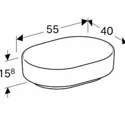 Tvättställ Geberit Variform 550 mm Lay-on Elliptiskt Utan Bräddavlopp