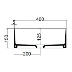 Tvättställ Lavabo Mate Slim 400 mmMatt Grå