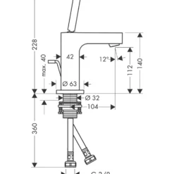 Tvättställsblandare Hansgrohe Axor Citterio 110