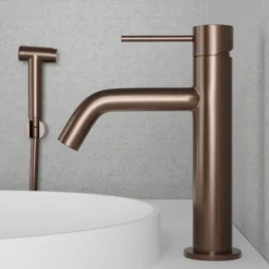 Tvättställsblandare Scandtap Steel Voyage Medium med Sidodusch