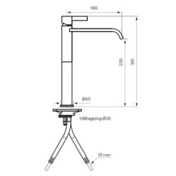 Tvättställsblandare Tapwell ARM081 Hög Pip
