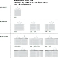 Tvättställsskåp Hafa Eden VitBredd: 900 mm