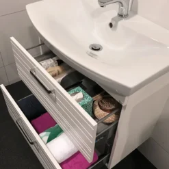 Tvättställsskåp Hafa Life med Tvättställ Svart MattBredd: 505 mm
