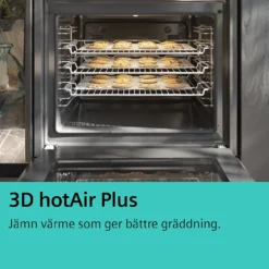 Ugn- och Mikropaket Siemens iQ300 HB234ABS3F + BF523LMB1 Rostfri med 3D hotAir Plus och ecoClean