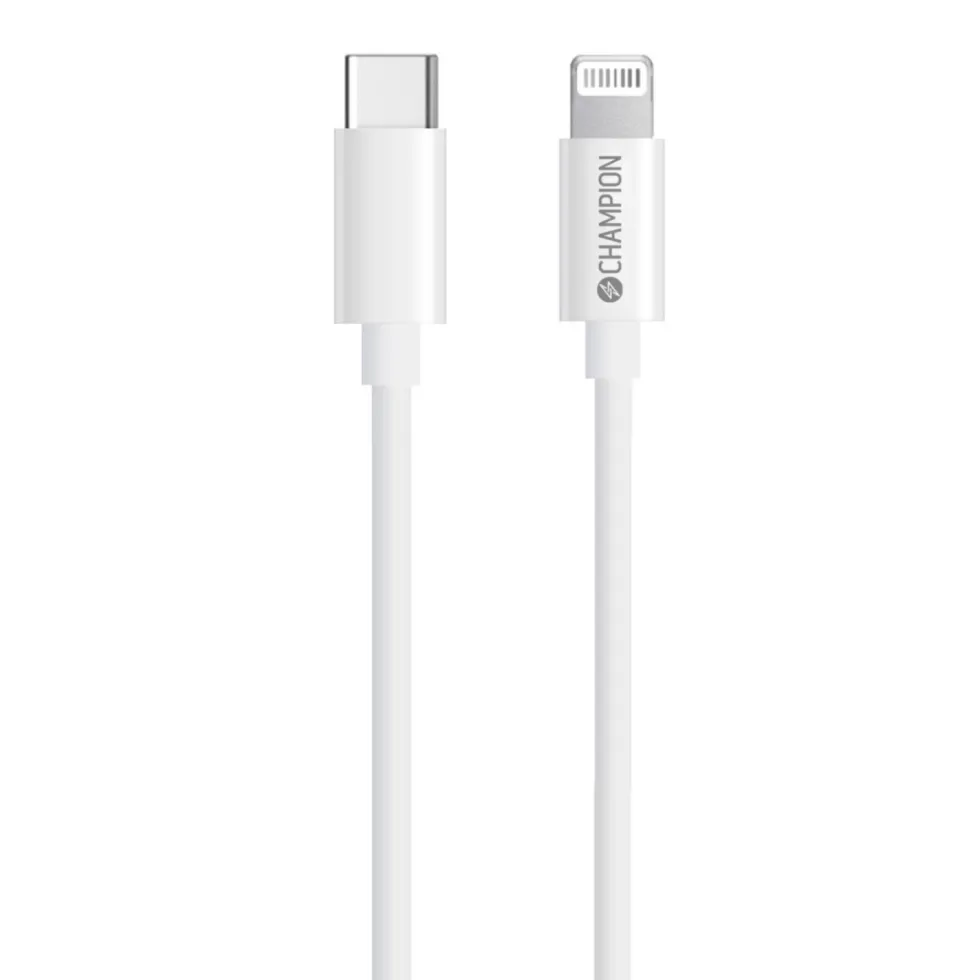 USB-C Champion till Lightning Kabel 1m Vit