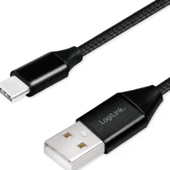 USB-C Ladd/synk-kabel LogiLink USB 2.0 15W 0,3 m Textil