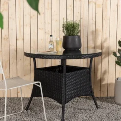 Utebord Venture Home Volta Ø 90 cmSvart