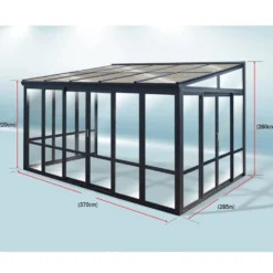Uterum Metalcraft 10,7m² Säkerhetsglas Svart