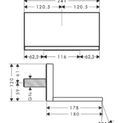 Utloppspip Axor ShowerCollection 240/120 för Inbyggnad