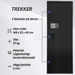 Vapenskåp Trekker AS1000 V2 för 10 Vapen med Digitalt LåsSvart