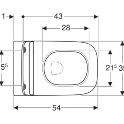 Vägghängd Toalettstol Geberit Smyle Square Rimfree 500.685.01.1