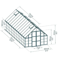 Växthus Canopia by Palram Balance 21,5 m² Silver