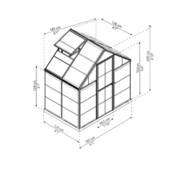 Växthus Canopia by Palram Harmony Aluminiumram med UV-Skyddad Polykarbonat & Ventilationsfönster, 2,3 m²