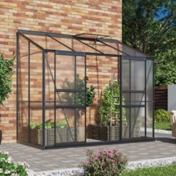 Växthus Plast Vitavia Ida 3300 med Sockel 4mm PolykarbonatSvart