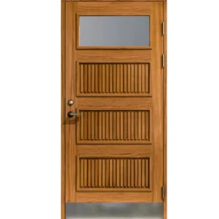 Ytterdörr SnickarPer 1002G Raster Teak Klarglas